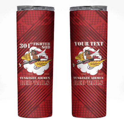 Personalized 301st Fighter Squadron WWII Skinny Tumbler Red Tails Heritage - Red - African Pride