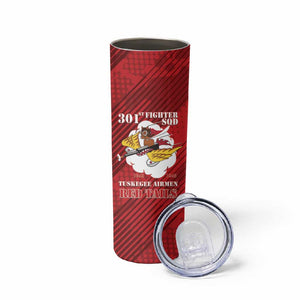 Personalized 301st Fighter Squadron WWII Skinny Tumbler Red Tails Heritage - Red - African Pride