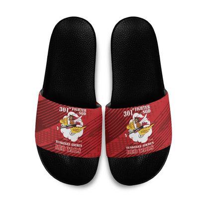 Tuskegee Airmen Red Tails Slide Sandals 301st Fighter Squadron - Red