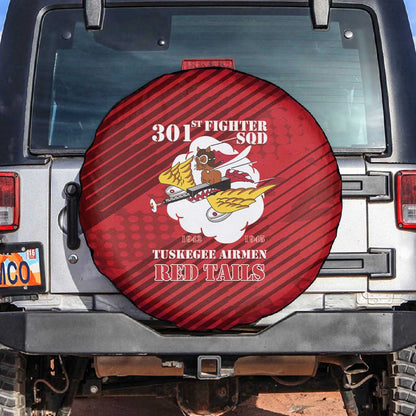 301st Fighter Squadron WWII Spare Tire Cover Red Tails Heritage - Red - African Pride