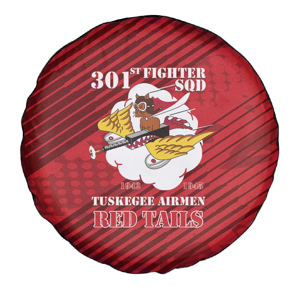 301st Fighter Squadron WWII Spare Tire Cover Red Tails Heritage - Red - African Pride