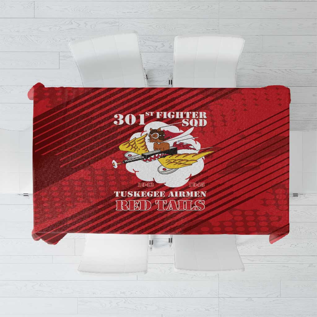 301st Fighter Squadron WWII Tablecloth Red Tails Heritage - Red - African Pride