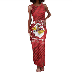 Personalized 301st Fighter Squadron WWII Tank Maxi Dress Red Tails Heritage - Red - African Pride