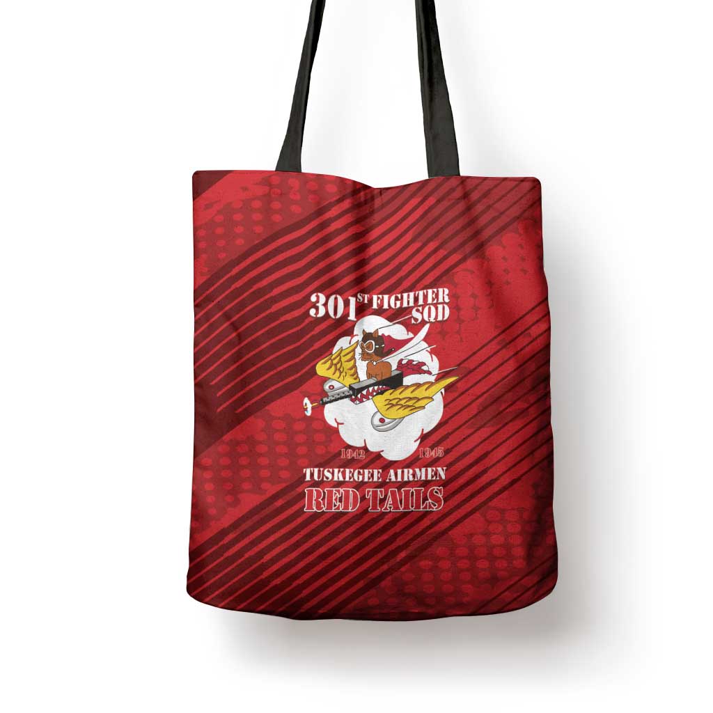 Tuskegee Airmen Red Tails Tote Bag 301st Fighter Squadron - Red