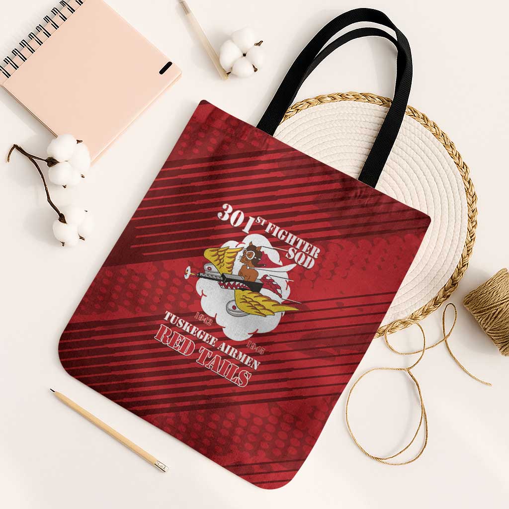 Tuskegee Airmen Red Tails Tote Bag 301st Fighter Squadron - Red