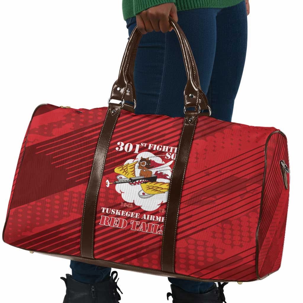Tuskegee Airmen Red Tails Travel Bag 301st Fighter Squadron - Red