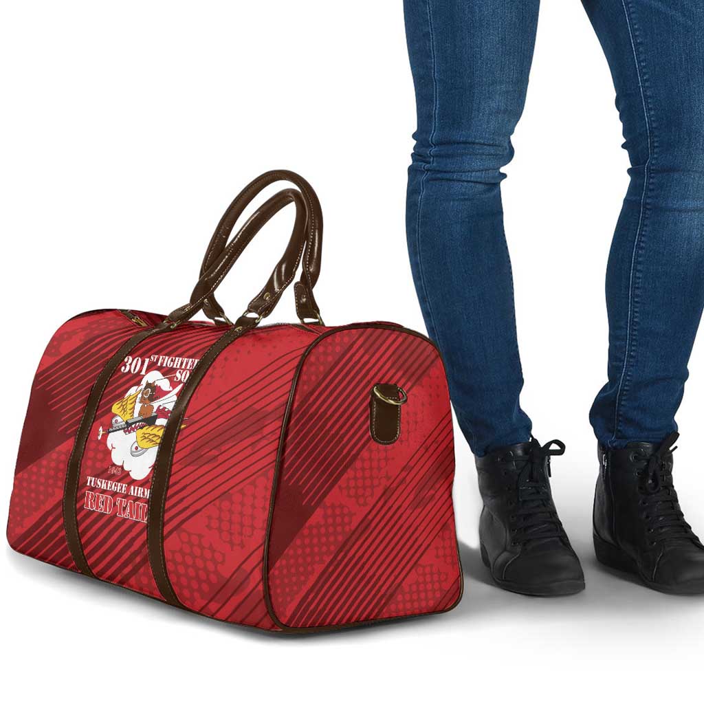Tuskegee Airmen Red Tails Travel Bag 301st Fighter Squadron - Red