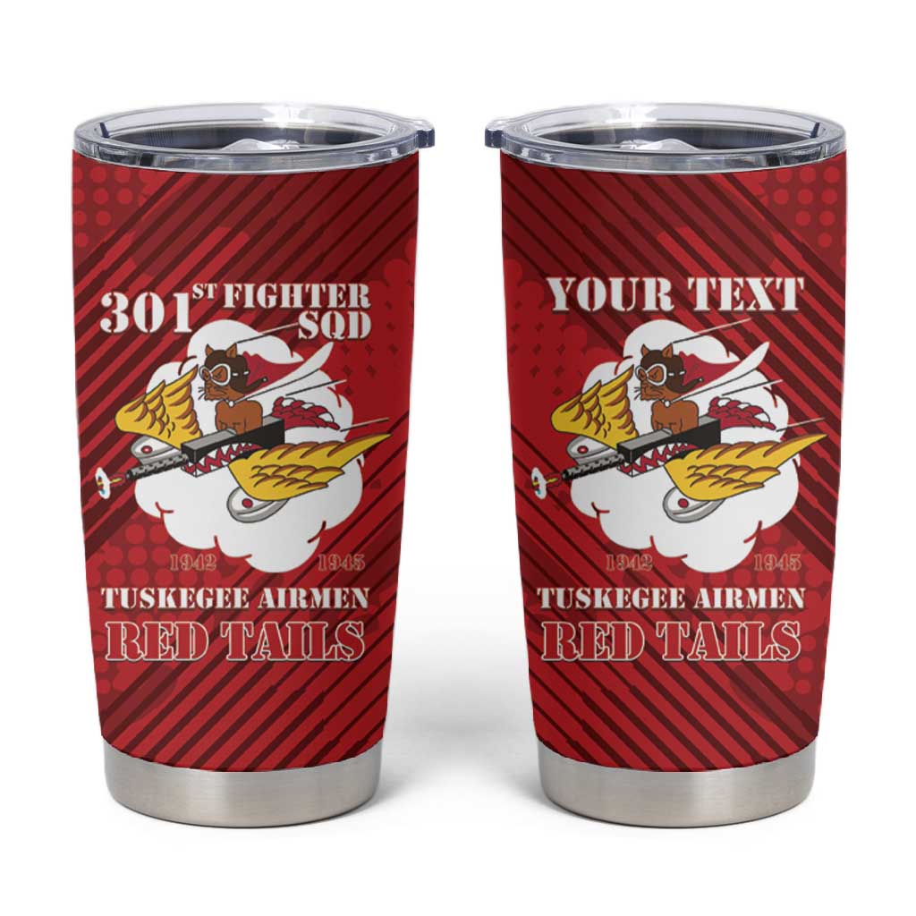 Personalized 301st Fighter Squadron WWII Tumbler Cup Red Tails Heritage - Red - African Pride