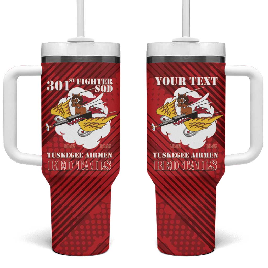 Personalized 301st Fighter Squadron WWII Tumbler With Handle Red Tails Heritage - Red - African Pride