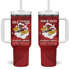 Personalized 301st Fighter Squadron WWII Tumbler With Handle Red Tails Heritage - Red - African Pride