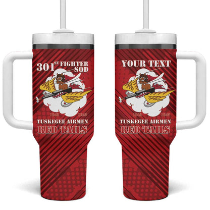 Personalized 301st Fighter Squadron WWII Tumbler With Handle Red Tails Heritage - Red - African Pride