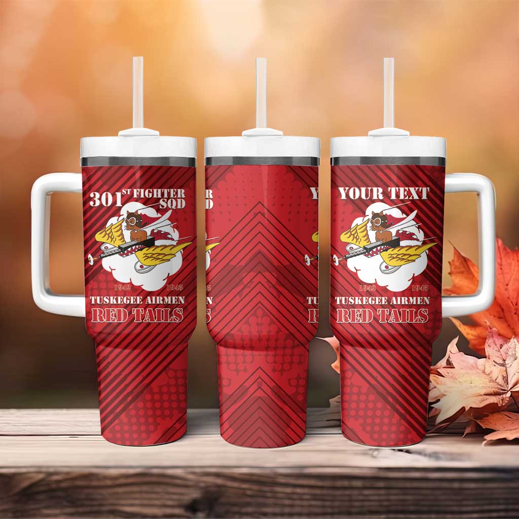 Personalized 301st Fighter Squadron WWII Tumbler With Handle Red Tails Heritage - Red - African Pride