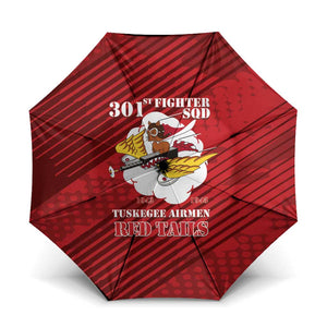 Tuskegee Airmen Red Tails Umbrella 301st Fighter Squadron - Red