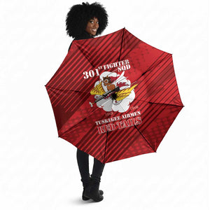 Tuskegee Airmen Red Tails Umbrella 301st Fighter Squadron - Red