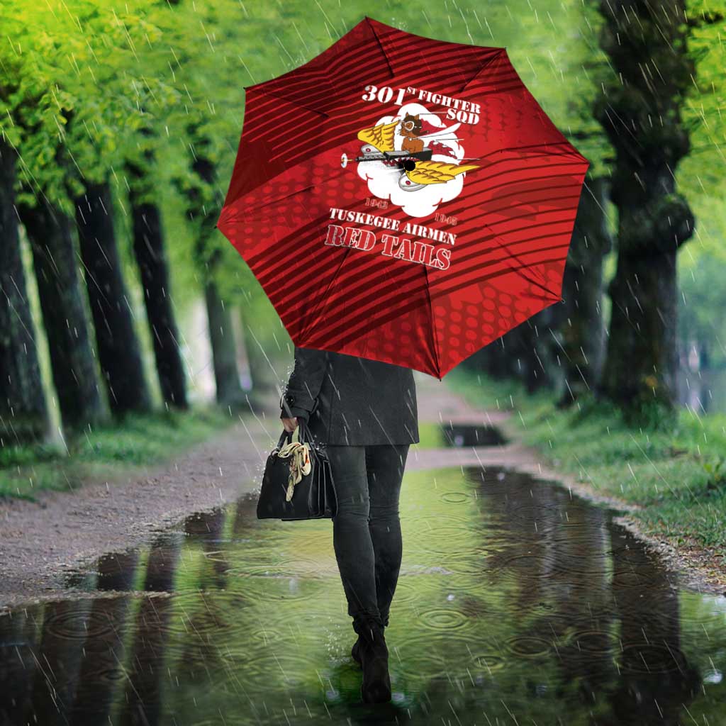 Tuskegee Airmen Red Tails Umbrella 301st Fighter Squadron - Red