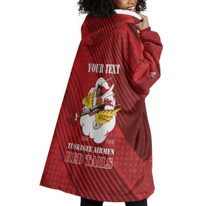 Personalized 301st Fighter Squadron WWII Wearable Blanket Hoodie Red Tails Heritage - Red - African Pride