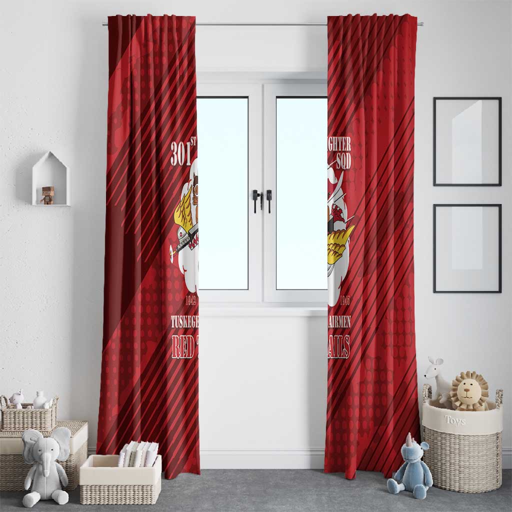 301st Fighter Squadron WWII Window Curtain Red Tails Heritage - Red - African Pride