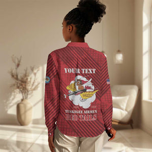 Personalized 301st Fighter Squadron WWII Women Casual Shirt Red Tails Heritage - Red - African Pride