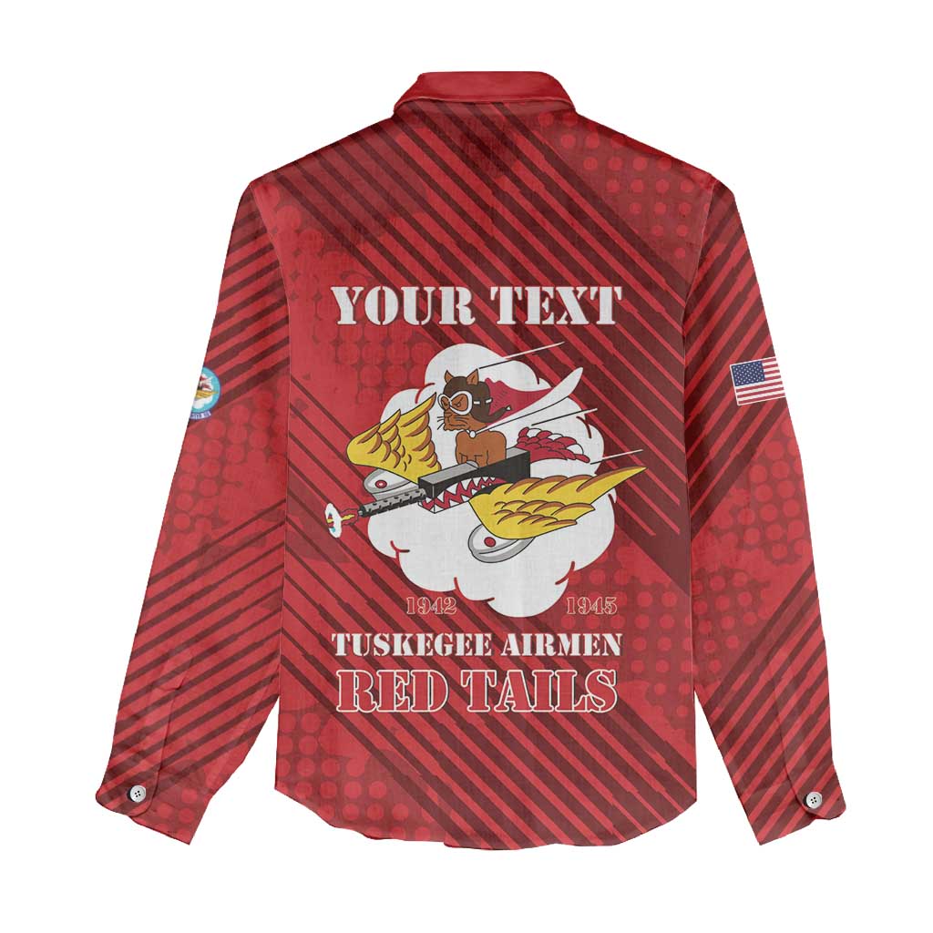 Personalized 301st Fighter Squadron WWII Women Casual Shirt Red Tails Heritage - Red - African Pride