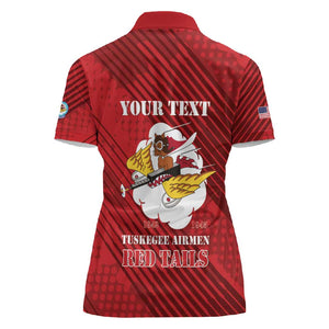 Personalized 301st Fighter Squadron WWII Women Polo Shirt Red Tails Heritage - Red - African Pride