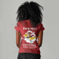 Personalized 301st Fighter Squadron WWII Women V-Neck T-Shirt Red Tails Heritage - Red - African Pride