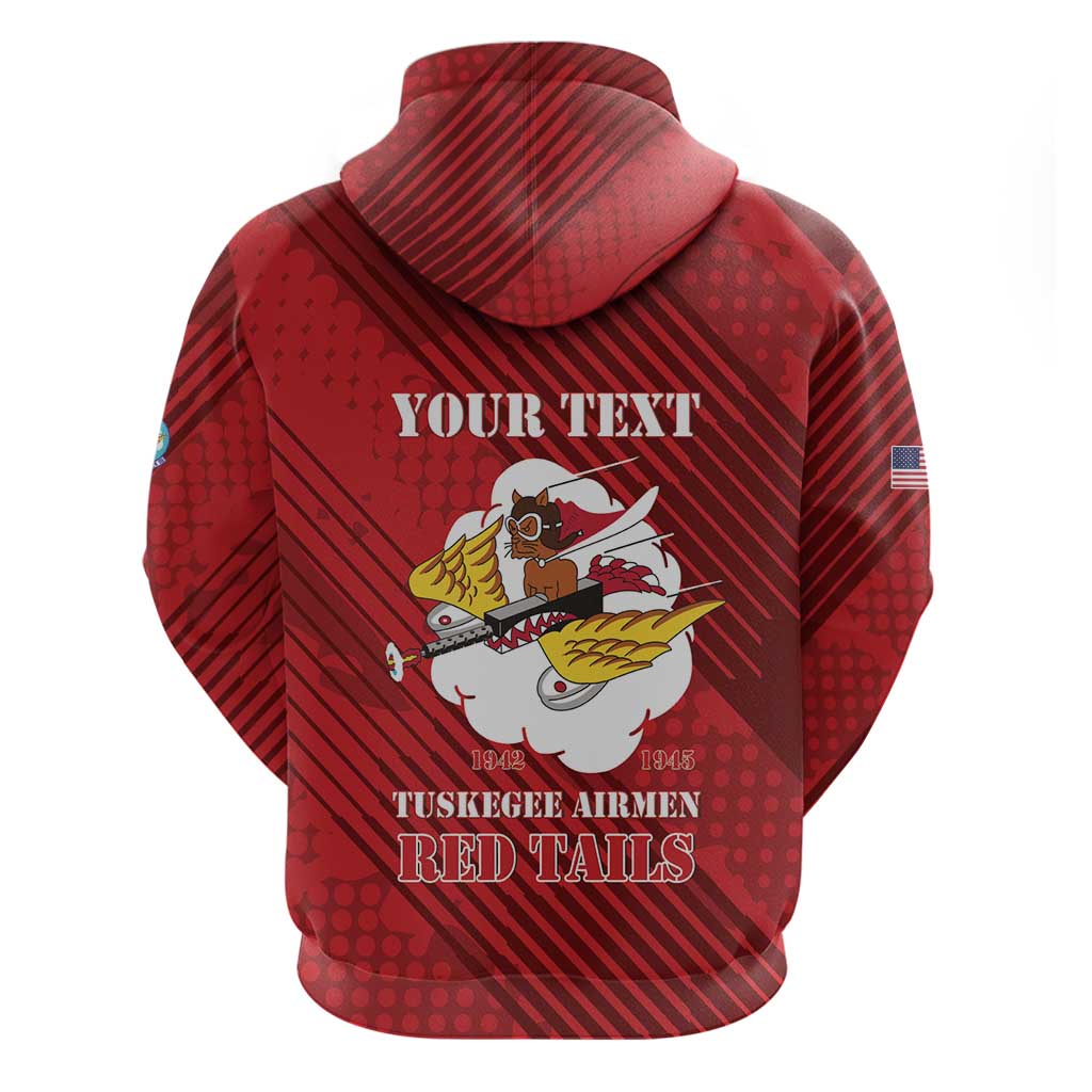 Personalized 301st Fighter Squadron WWII Zip Hoodie Red Tails Heritage - Red - African Pride