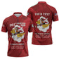 Personalized Tuskegee Airmen Red Tails Zipper Polo Shirt 301st Fighter Squadron - Red