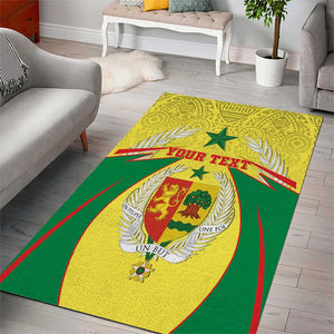 Personalised Afro Senegal Area Rug Coat Of Arms Mix African Pattern