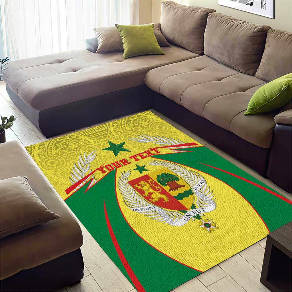 Personalised Afro Senegal Area Rug Coat Of Arms Mix African Pattern