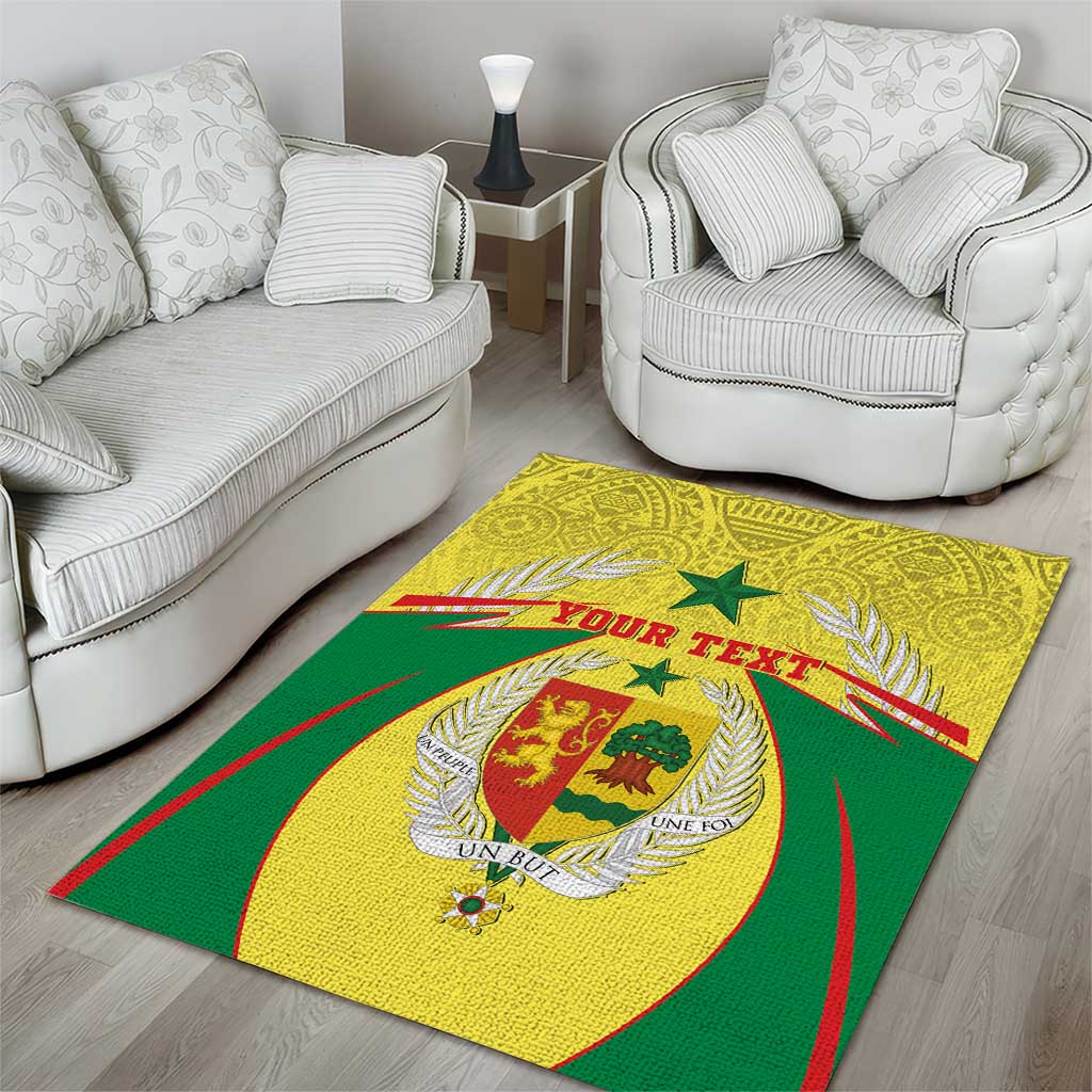 Personalised Afro Senegal Area Rug Coat Of Arms Mix African Pattern