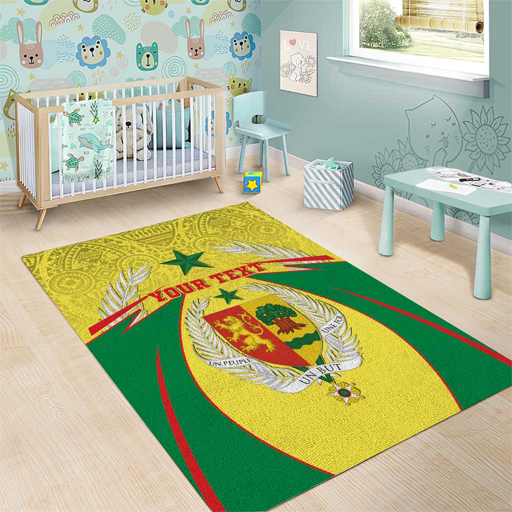 Personalised Afro Senegal Area Rug Coat Of Arms Mix African Pattern