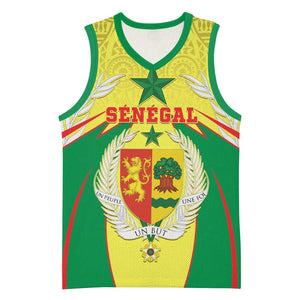 Personalised Afro Senegal Basketball Jersey Coat Of Arms Mix African Pattern - African Pride