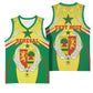 Personalised Afro Senegal Basketball Jersey Coat Of Arms Mix African Pattern - African Pride