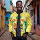 Personalised Afro Senegal Bomber Jacket Coat Of Arms Mix African Pattern