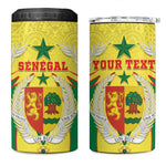 Personalised Afro Senegal 4 in 1 Can Cooler Tumbler Coat Of Arms Mix African Pattern