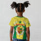 Personalised Afro Senegal Kid T shirt Coat Of Arms Mix African Pattern