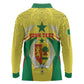 Personalised Afro Senegal Long Sleeve Polo Shirt Coat Of Arms Mix African Pattern