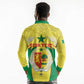 Personalised Afro Senegal Long Sleeve Polo Shirt Coat Of Arms Mix African Pattern