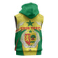 Personalised Afro Senegal Sleeveless Zip Hoodie Coat Of Arms Mix African Pattern - African Pride
