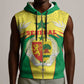 Personalised Afro Senegal Sleeveless Zip Hoodie Coat Of Arms Mix African Pattern - African Pride