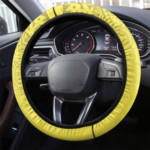 Afro Senegal Steering Wheel Cover Coat Of Arms Mix African Pattern