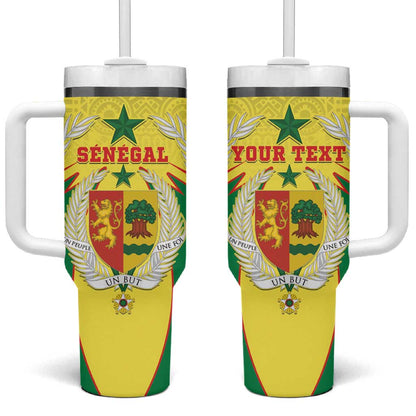 Personalised Afro Senegal Tumbler With Handle Coat Of Arms Mix African Pattern
