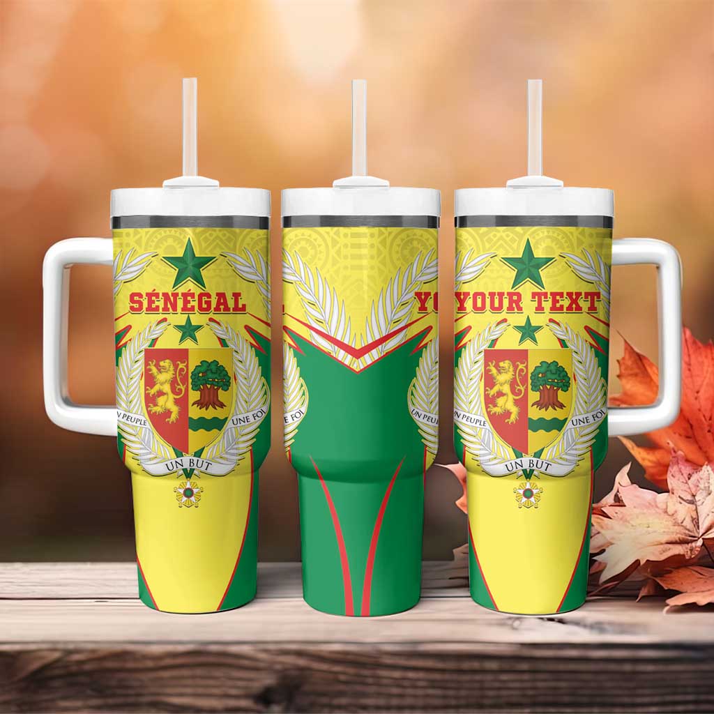 Personalised Afro Senegal Tumbler With Handle Coat Of Arms Mix African Pattern