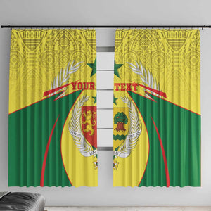 Personalised Afro Senegal Window Curtain Coat Of Arms Mix African Pattern