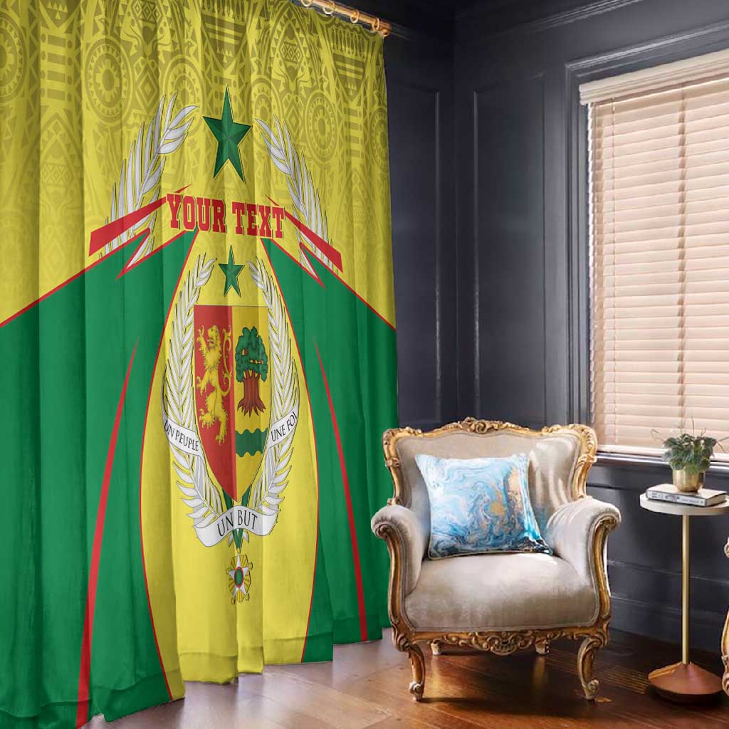 Personalised Afro Senegal Window Curtain Coat Of Arms Mix African Pattern