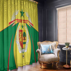 Personalised Afro Senegal Window Curtain Coat Of Arms Mix African Pattern