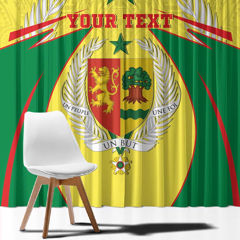 Personalised Afro Senegal Window Curtain Coat Of Arms Mix African Pattern
