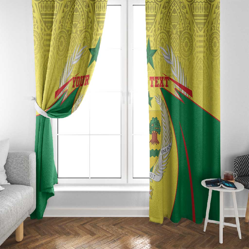 Personalised Afro Senegal Window Curtain Coat Of Arms Mix African Pattern