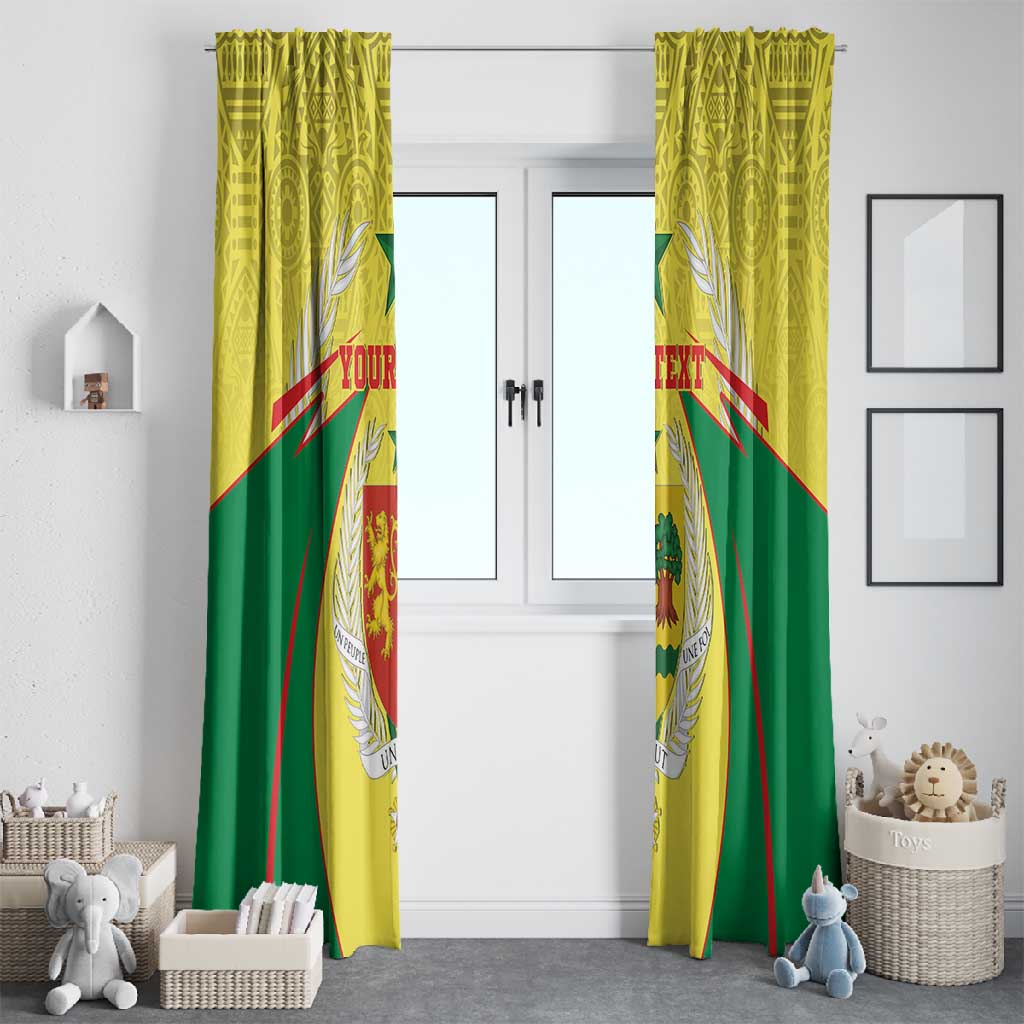 Personalised Afro Senegal Window Curtain Coat Of Arms Mix African Pattern
