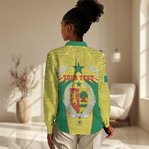 Personalised Afro Senegal Women Casual Shirt Coat Of Arms Mix African Pattern LT15